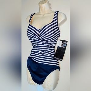 MIRACLESUIT ESCAPE MIDNIGHT BLUE SIZE 16 ONE PIECE SWIMSUIT WITH UNDERWIRE NWT!